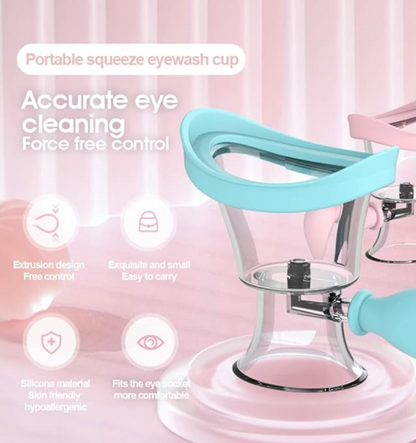 Portable squeeze eyewash cup